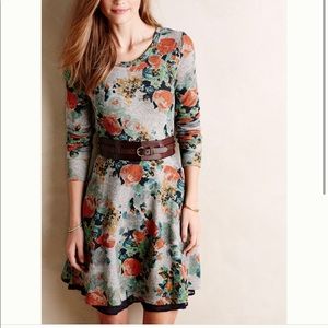 Terry floral fit and flare dress.